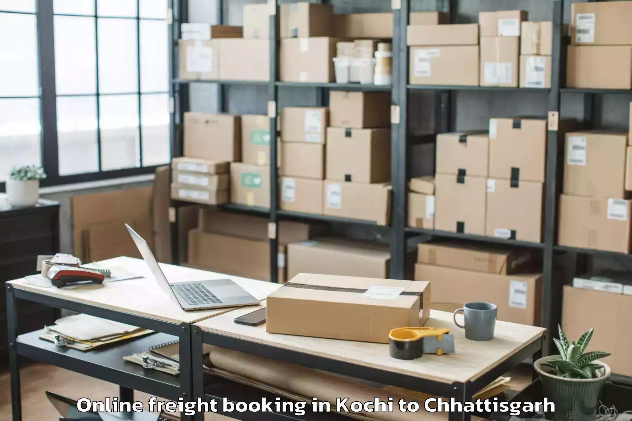 Reliable Kochi to Khairagarh Online Freight Booking